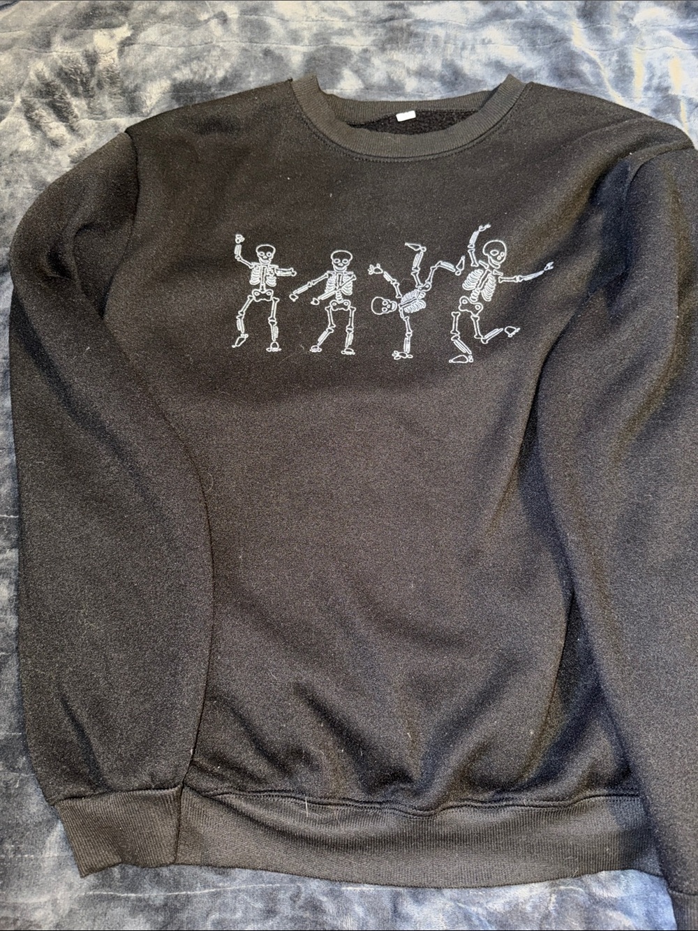 Black Skeleton Graphic Crewneck Sweater